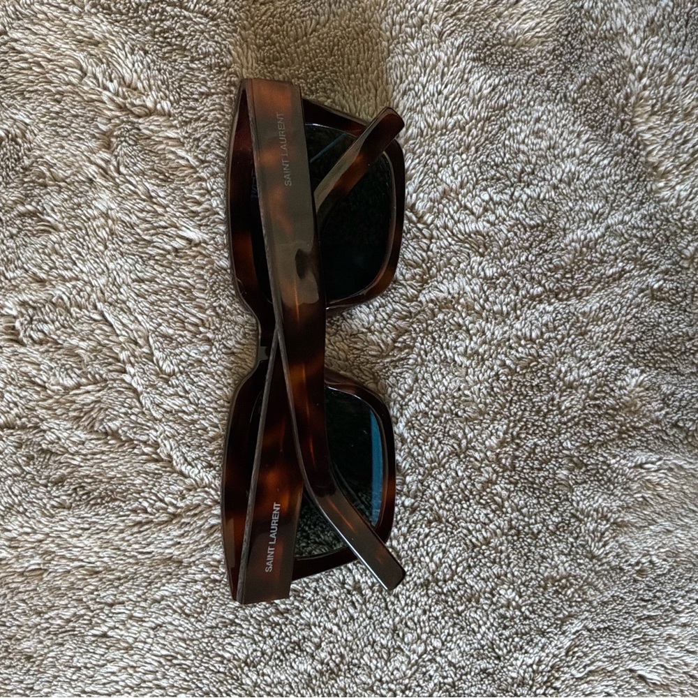 Saint Laurent Women's Tortoiseshell Square Sunglasses - Dark Brown/Black Lenses - Picture 6 of 7